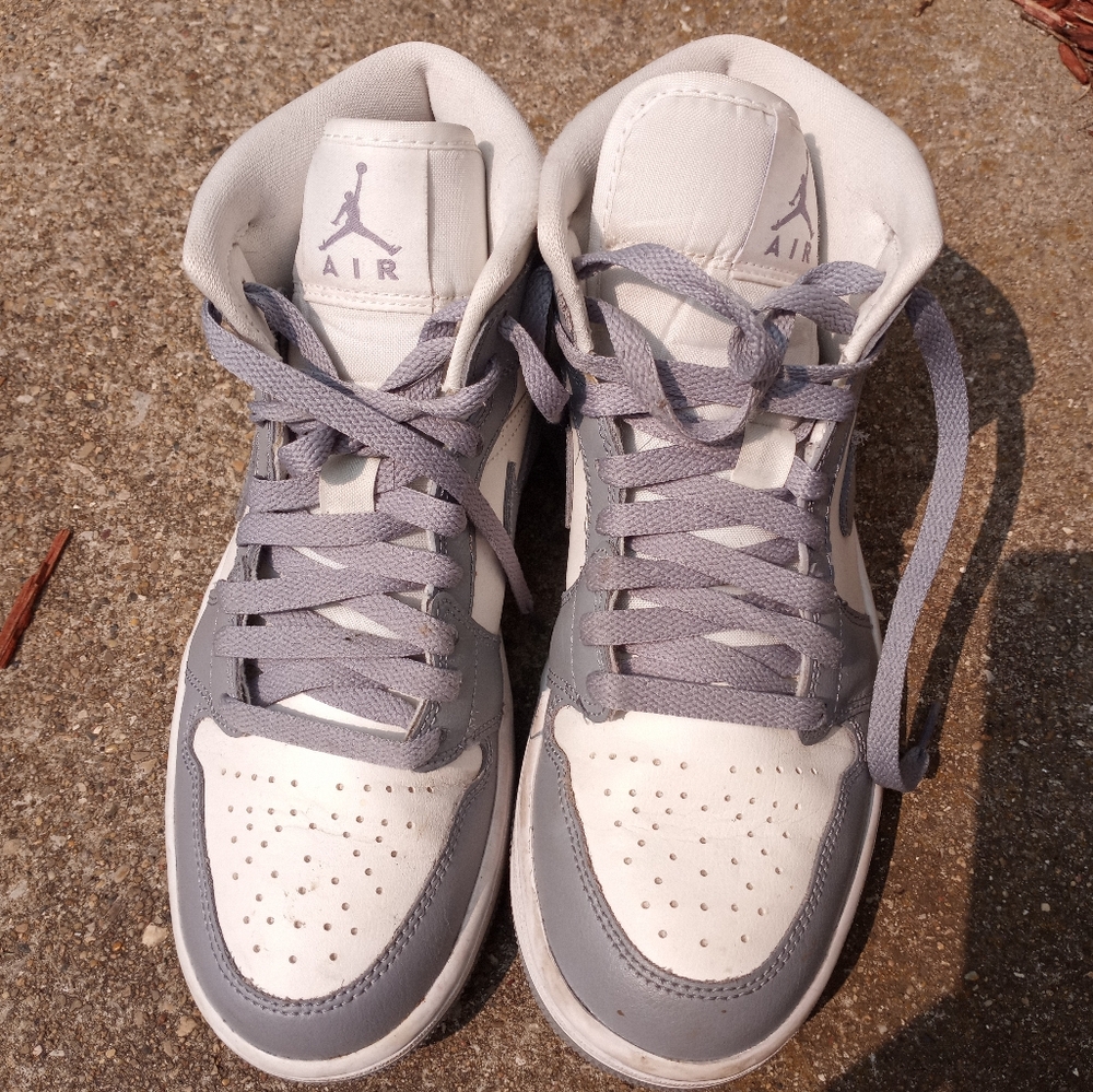 Air Jordan Gray and White Sneakers